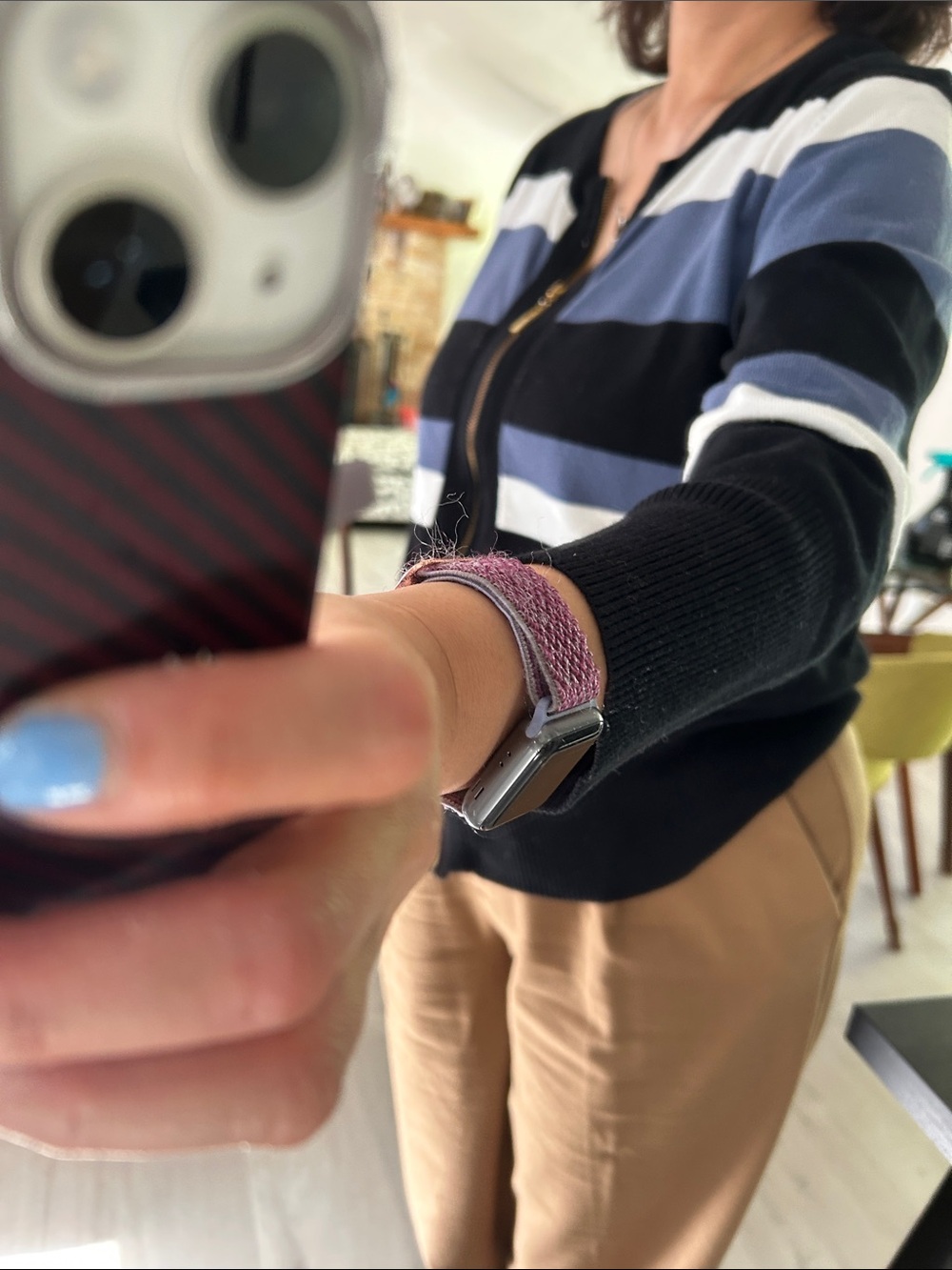 Cable & Gauge Black and White Striped Top